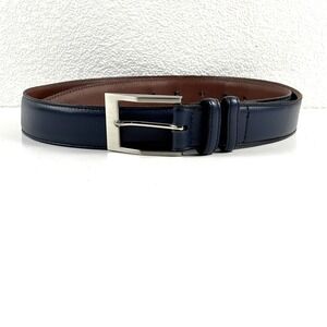 Torino Leather Belt Mens 38 Navy Blue Tumbled Glove Cowhide Mad in USA Classic